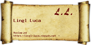 Lingl Luca névjegykártya